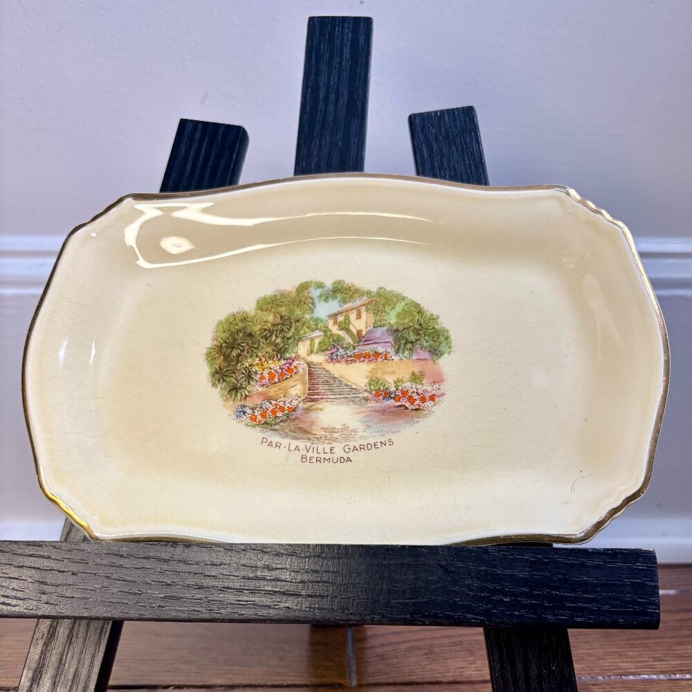 Vintage Royal Winton Grimwades England Trinket Dish Par-La-Ville Gardens Bermuda